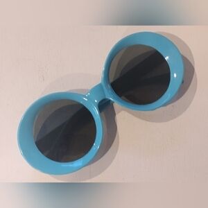 Vintage Round Blue Sunglasses. NOS JAPAN